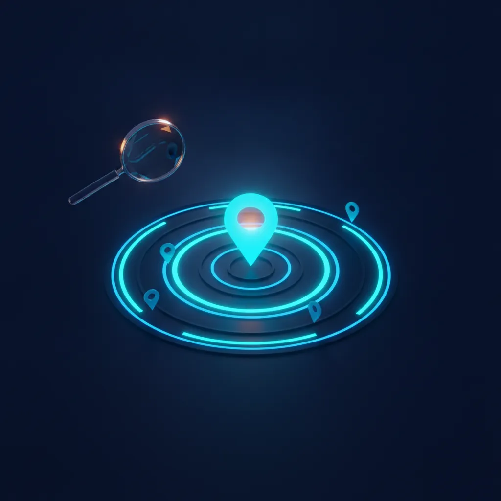 Ilustración del artículo: un radar con anillos concéntricos y un pin luminoso muy cerca del centro