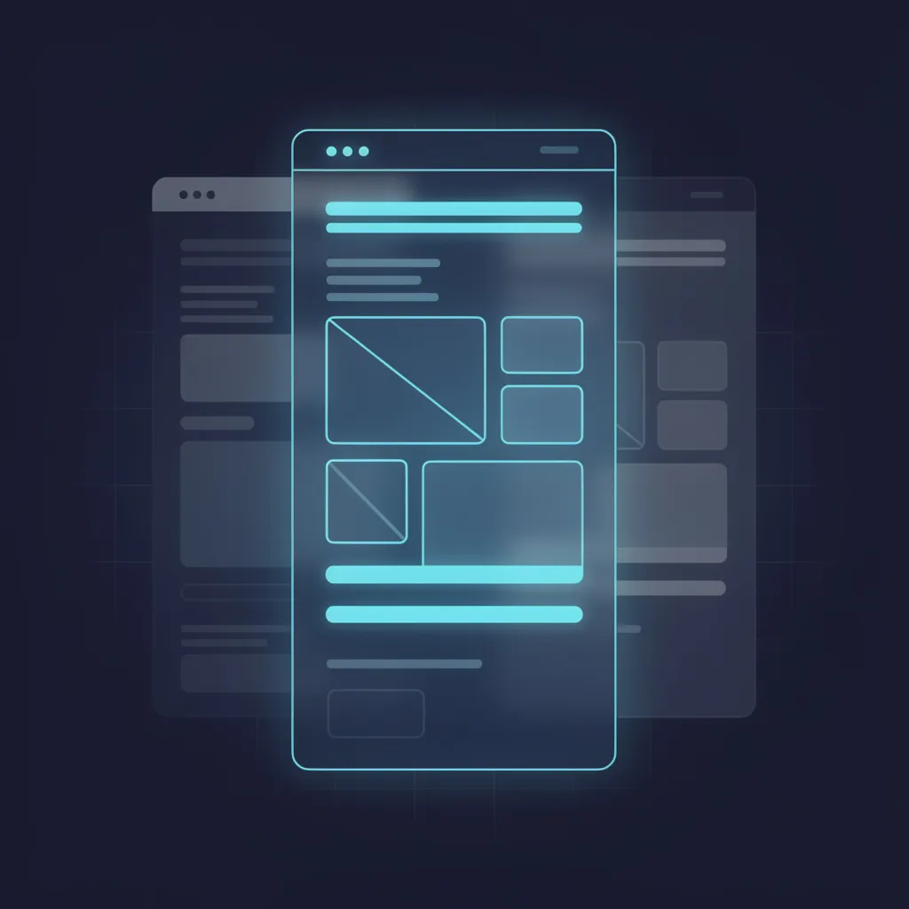 Comparación de dos layouts de página: una con contenido principal enterrado bajo bloques decorativos y otra con contenido útil visible nada más entrar.