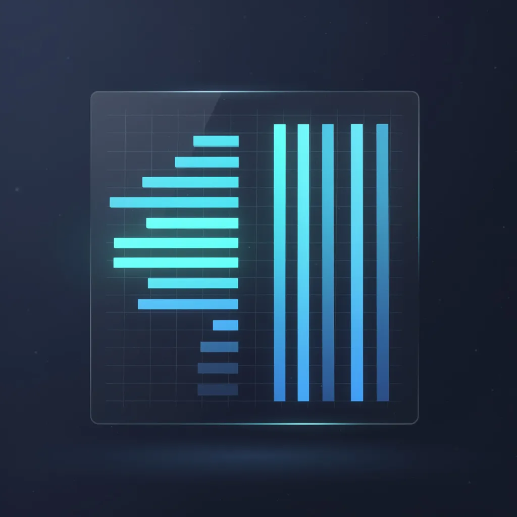 Ilustración del artículo: un panel de datos luminoso con dos columnas de barras, una que decrece y otra que se mantiene estable.