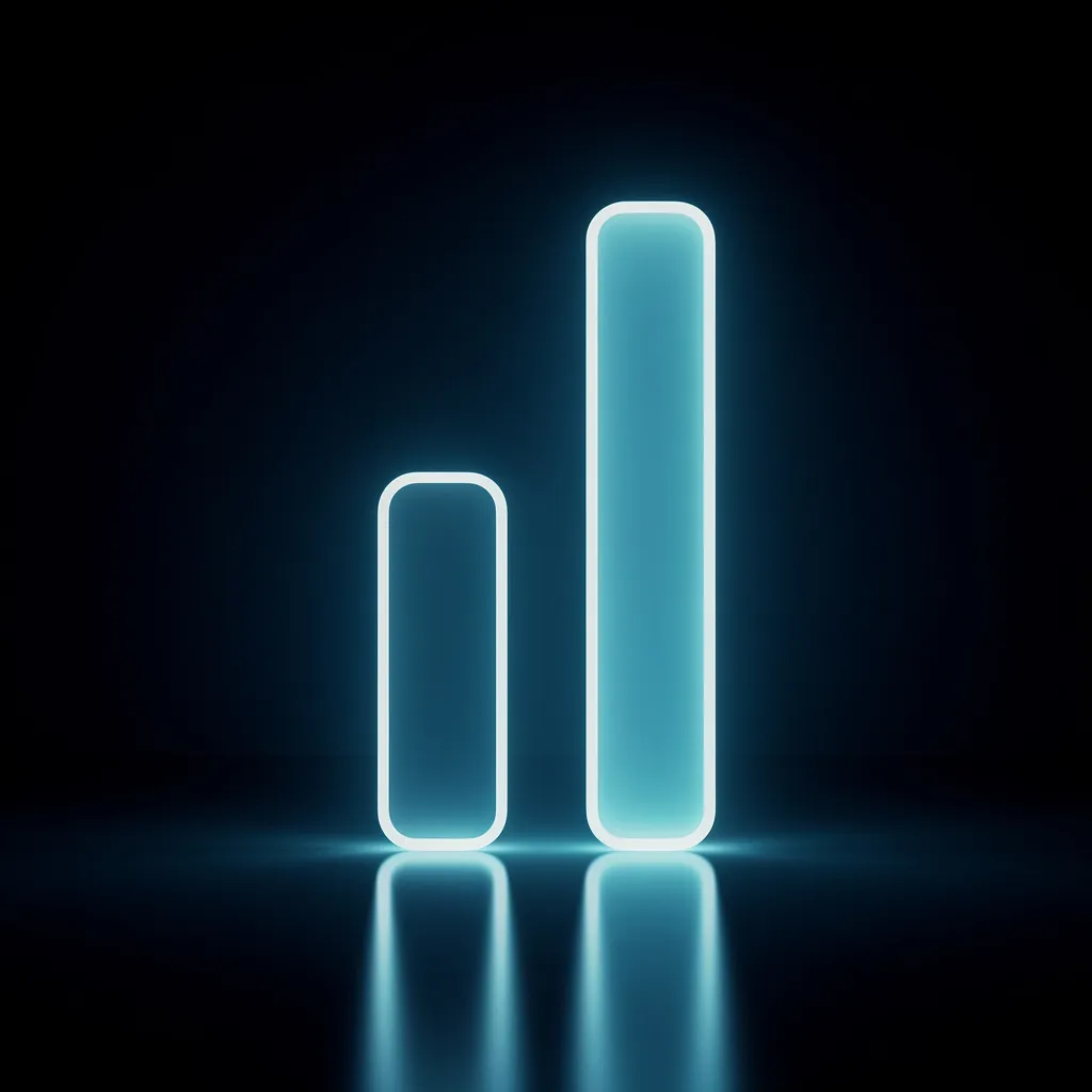 Ilustración del artículo: dos columnas, la segunda del doble de altura que la primera, sobre una superficie reflectante