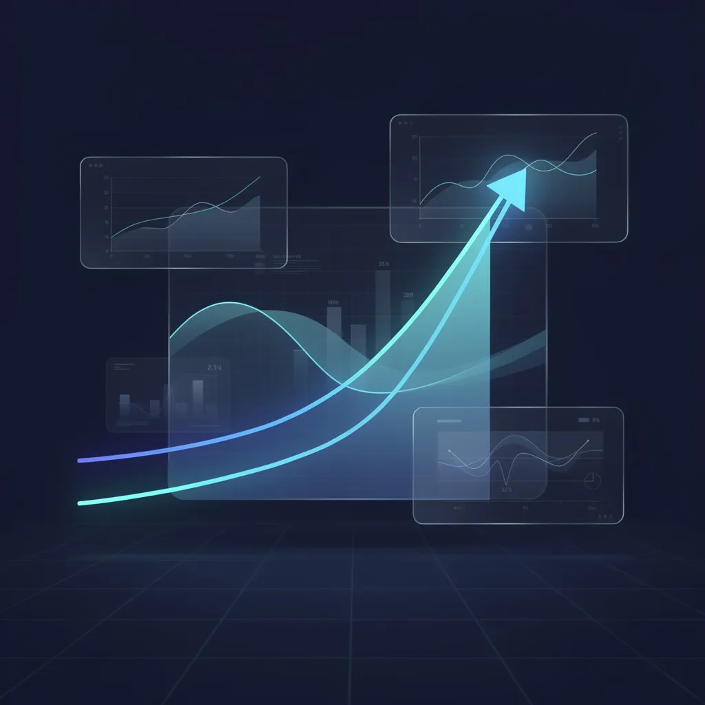 Ilustración del artículo: un panel de datos con una curva que sube de forma engañosa mientras otra se mantiene plana.