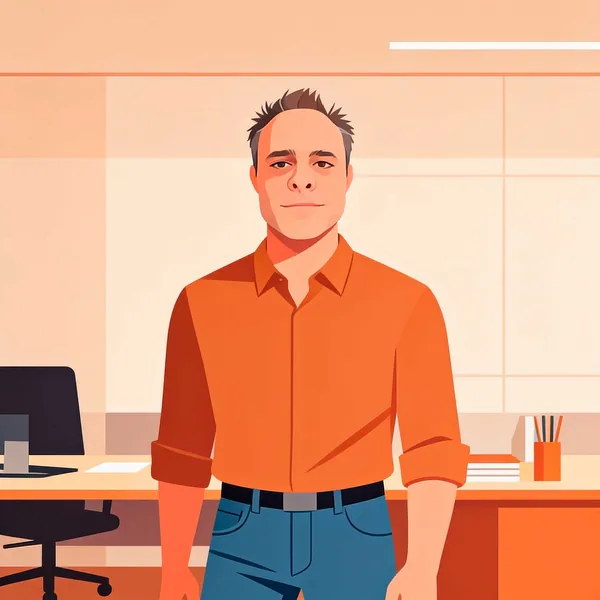 Ilustración de Jesús Porres, fundador de Seo4Pymes, en su estudio